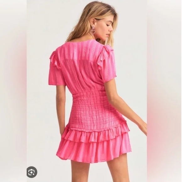 NWT LoveShackFancy Rena Smocked MiniDress Mini Dress size L - Picture 6 of 16